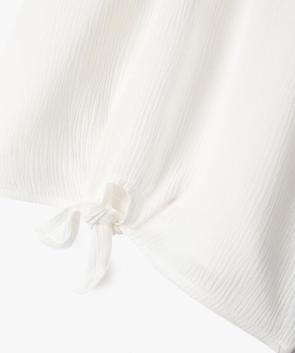 Blouse à manches ballon avec nœud en viscose froissée fille vue2 - GEMO 4G FILLE - GEMO