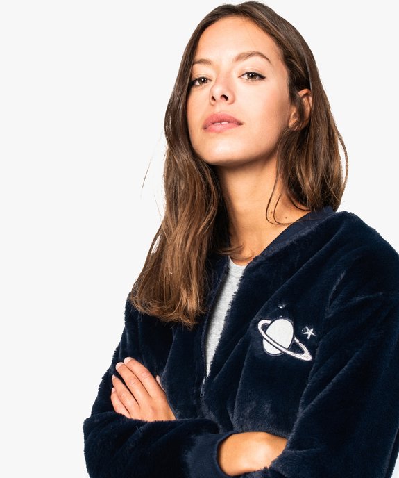 Veste homewear femme forme teddy zippé ultra-douce vue2 - GEMO(HOMWR FEM) - GEMO