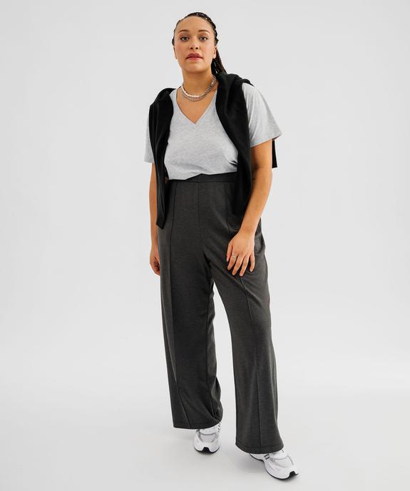 Pull col V en maille fine femme grande taille vue1 - GEMO (G TAILLE) - GEMO