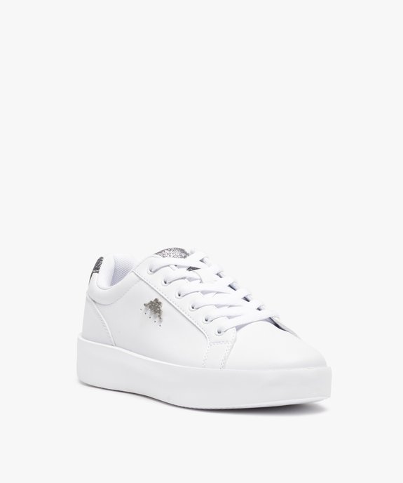 Baskets femme unies à contrefort pailleté - Kappa vue2 - KAPPA - GEMO