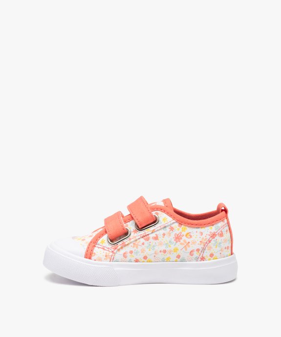 Tennis bébé fille en toile imprimée mille fleurs vue3 - GEMO 4G BEBE - GEMO