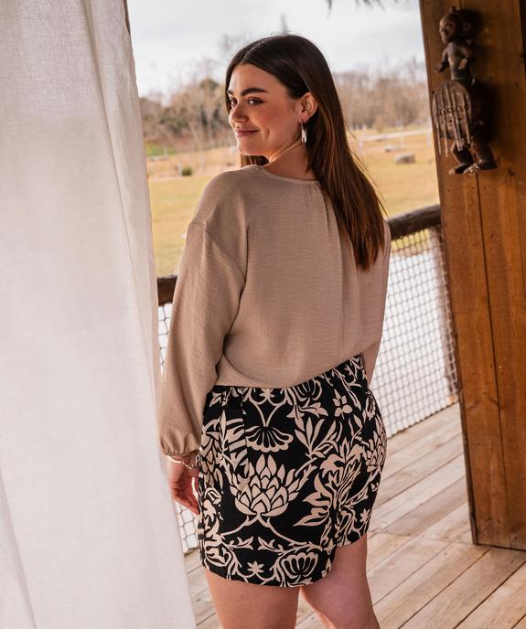 Jupe short en viscose à motifs fleuris femme grande taille vue2 - GEMO 4G GT - GEMO