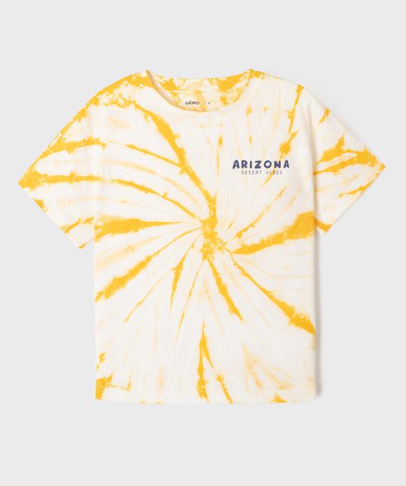Tee-shirt manches courtes en coton tie-and-dye garçon vue1 - GEMO (ENFANT) - GEMO