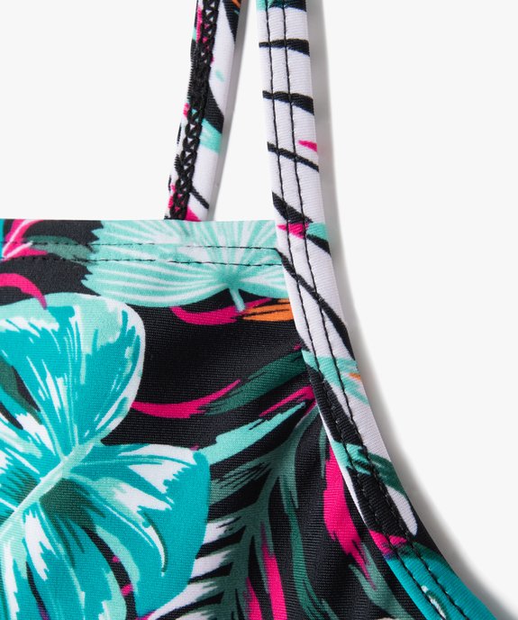 Haut de maillot de bain fille brassière imprimé tropical vue2 - GEMO (JUNIOR) - GEMO