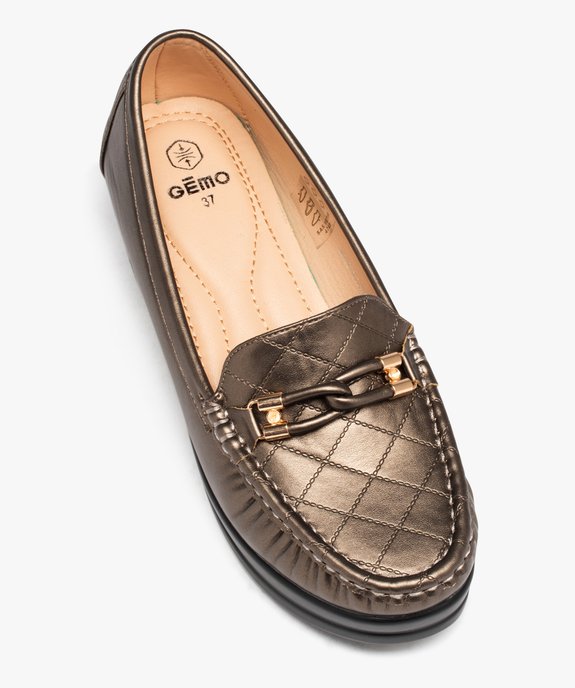 Mocassins femme confort dessus uni effet métallisé à semelle compensée vue5 - GEMO (CONFORT) - GEMO