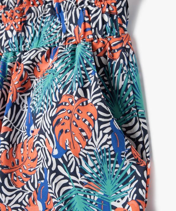 Short imprimé large avec taille élastique froncée fille vue2 - GEMO 4G FILLE - GEMO