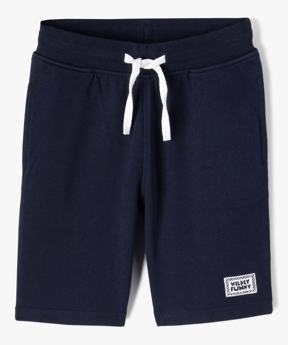 Bermuda garçon en maille avec ceinture en bord-côte vue1 - GEMO (ENFANT) - GEMO