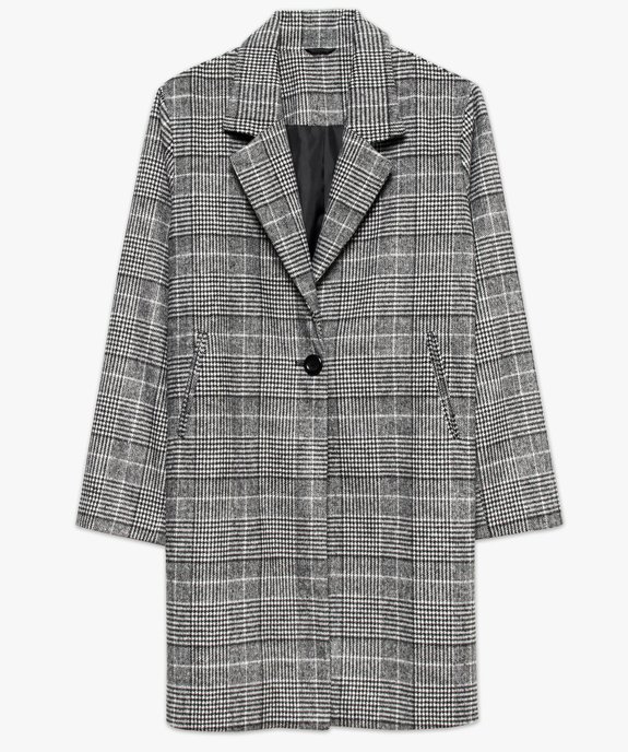 Manteau mi-long motif prince-de-galles vue4 - GEMO(FEMME PAP) - GEMO