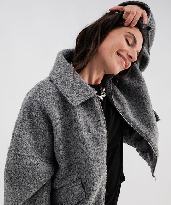 Blouson en maille bouclette chinée femme vue10 - GEMO 4G FEMME - GEMO