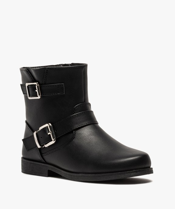Boots fille unies zippées avec brides à boucle décoratives vue2 - GEMO (ENFANT) - GEMO