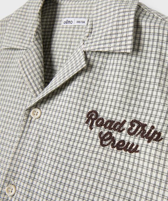Chemise manches courtes à carreaux garçon vue2 - GEMO (JUNIOR) - GEMO