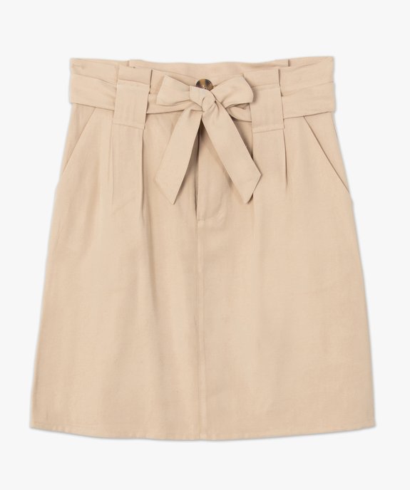Jupe femme en toile avec ceinture à nouer vue4 - GEMO(FEMME PAP) - GEMO