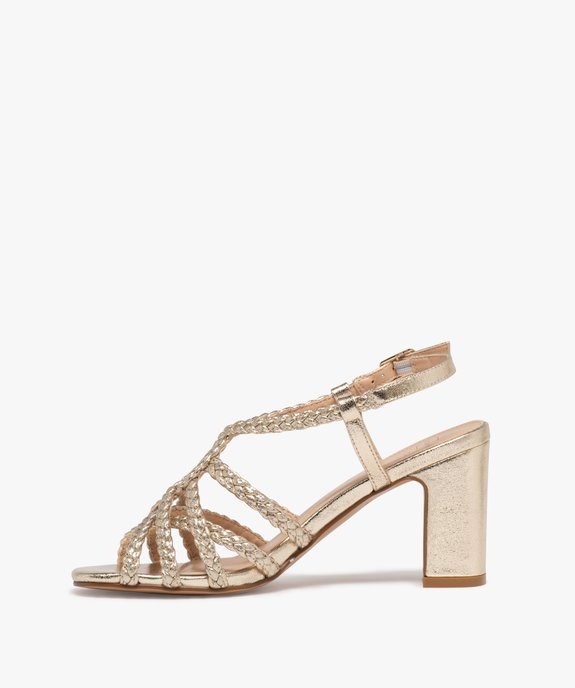 Sandales à talon avec brides tressées femme vue3 - FOLLOW ME - GEMO
