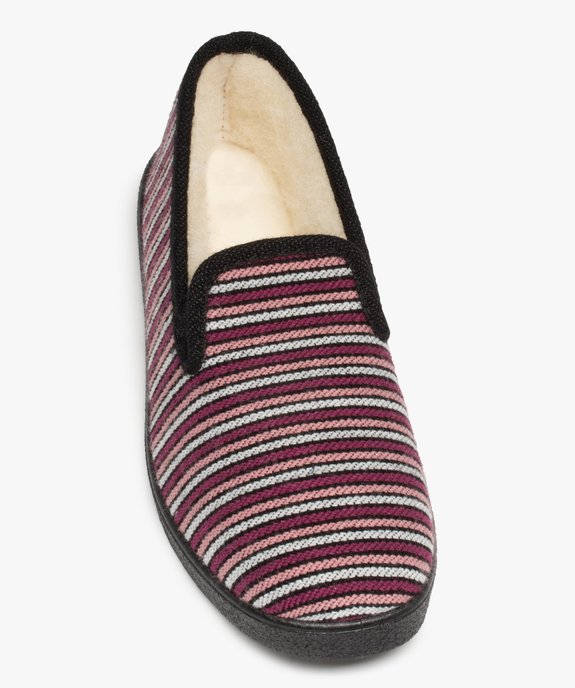 Chaussons femme charentaises motif rayé vue5 - GEMO 4G FEMME - GEMO