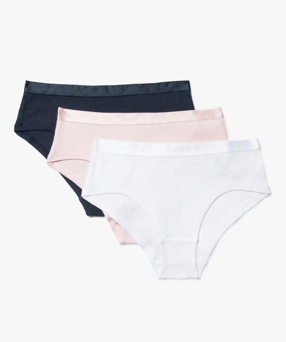 Shorties unis avec ceinture satinée fille (lot de 3) vue1 - GEMO 4G FILLE - GEMO
