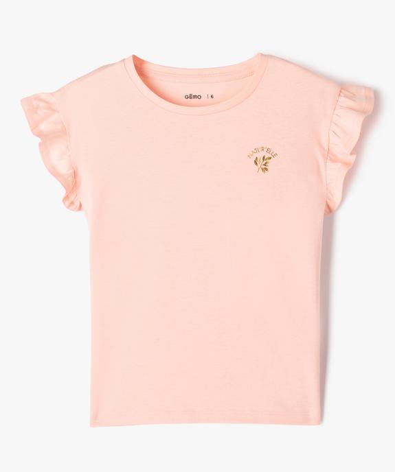 Tee-shirt à manches courtes avec volants fille vue1 - GEMO (ENFANT) - GEMO