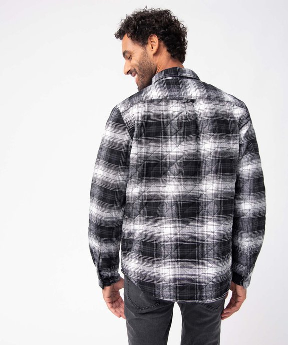 Sur-chemise homme matelassée à carreaux vue3 - GEMO (HOMME) - GEMO