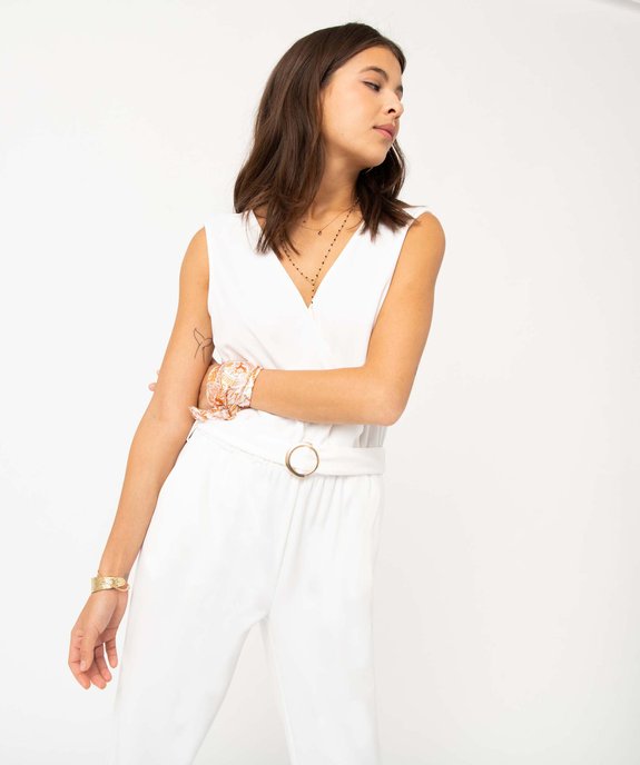Combinaison pantalon femme unie avec haut cache-coeur vue5 - GEMO(FEMME PAP) - GEMO