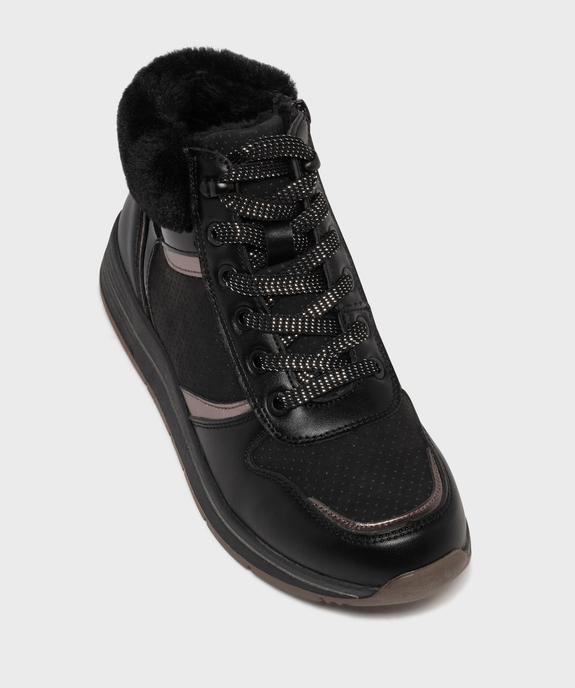 Baskets montantes fourrées à lacets et zips femme vue5 - VALENTINA BALDA - GEMO