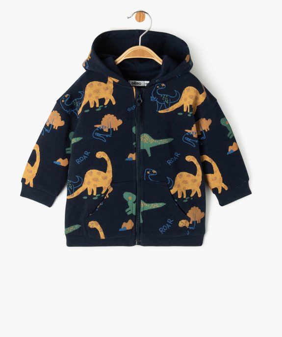 Sweat zippé à capuche en molleton doux bébé garçon vue1 - GEMO(BEBE DEBT) - GEMO