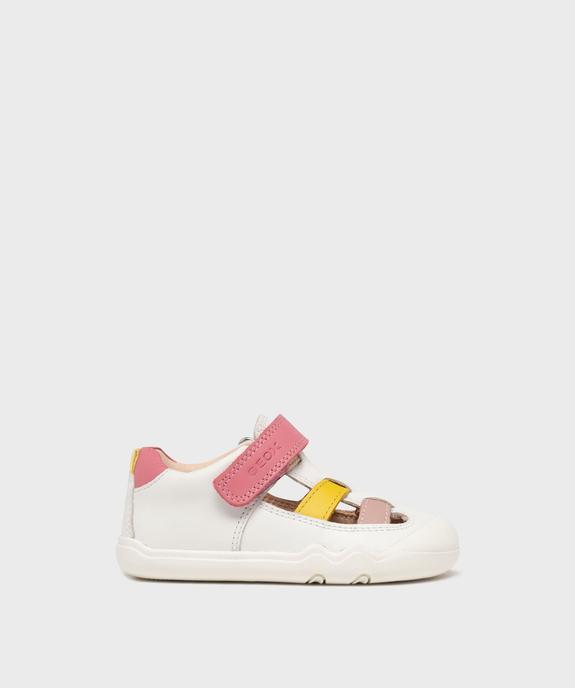 Chaussures de marche ouvertes en cuir bébé fille - Geox vue1 - GEOX - GEMO