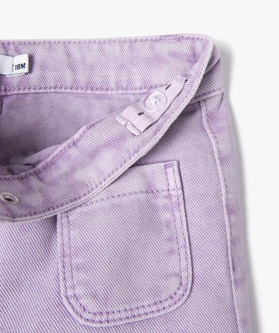 Pantalon large en toile denim bébé fille vue2 - GEMO(BEBE DEBT) - GEMO