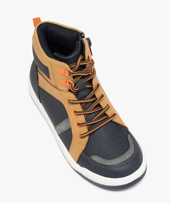 Baskets garçon mid-cut à lacets bicolores et à zip du 31 au 35 vue5 - GEMO 4G GARCON - GEMO