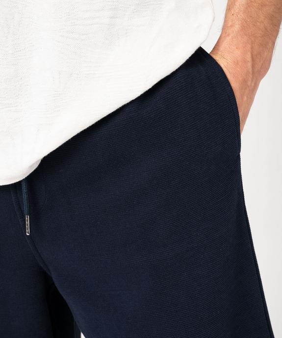 Bermuda en maille piquée à taille élastiquée homme vue2 - GEMO (HOMME) - GEMO