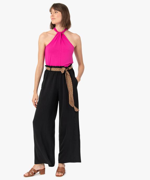Pantalon en maille fluide avec ceinture imprimée femme vue5 - GEMO(FEMME PAP) - GEMO