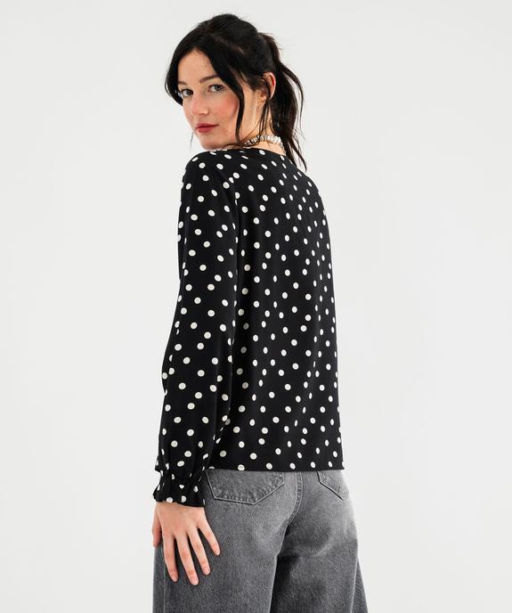 Blouse imprimée en viscose avec décolleté en V femme vue3 - GEMO 4G FEMME - GEMO