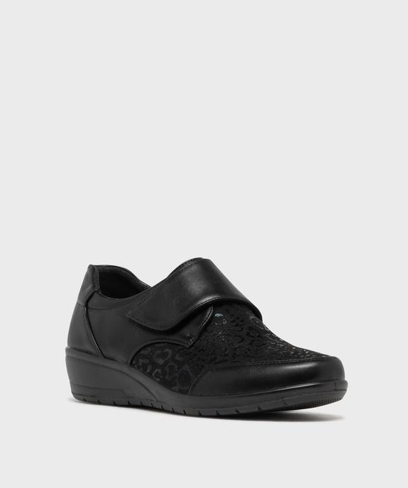 Derbies confort à scratch à talon compensé femme vue8 - G'FLEX - GEMO