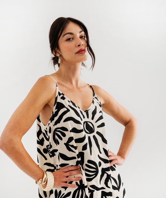 Robe longue et fluide à fines bretelles imprimée femme vue2 - GEMO 4G FEMME - GEMO