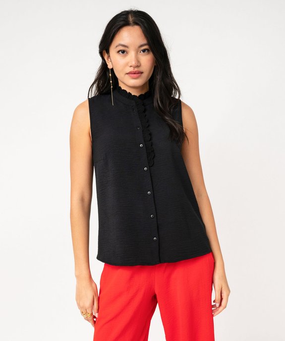 Blouse sans manches froissée à col en broderie anglaise femme vue6 - GEMO(FEMME PAP) - GEMO
