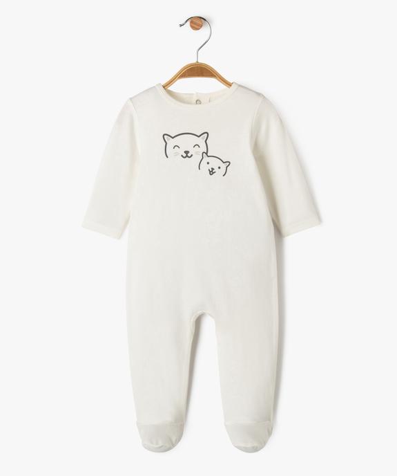 Pyjama dors-bien en coton fermeture pont-dos bébé vue1 - GEMO(BB COUCHE) - GEMO