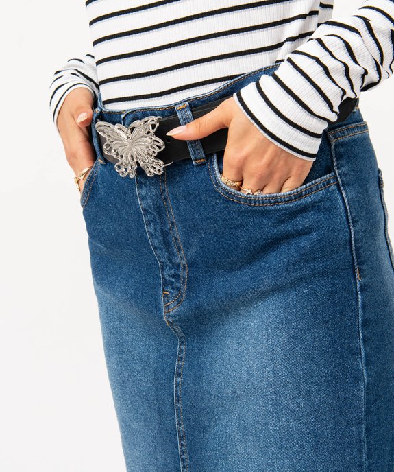 Jupe longue en denim fendue devant femme vue2 - GEMO(FEMME PAP) - GEMO