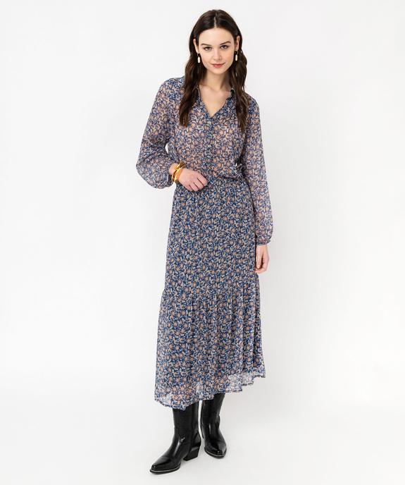 Jupe en voile à motifs fleuris femme vue5 - GEMO(FEMME PAP) - GEMO