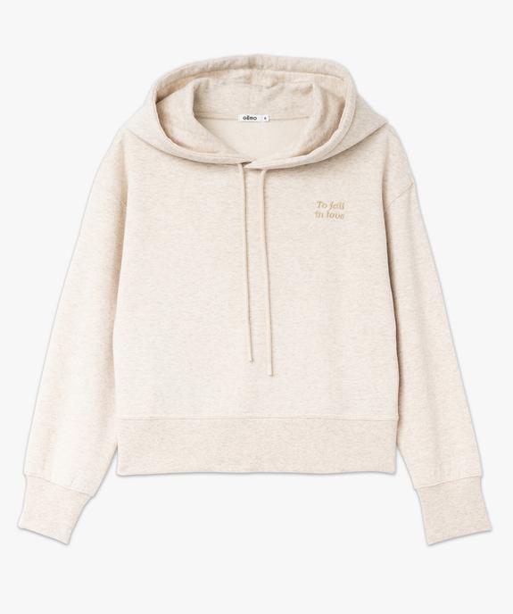 Sweat à capuche coupe courte femme vue4 - GEMO(FEMME PAP) - GEMO