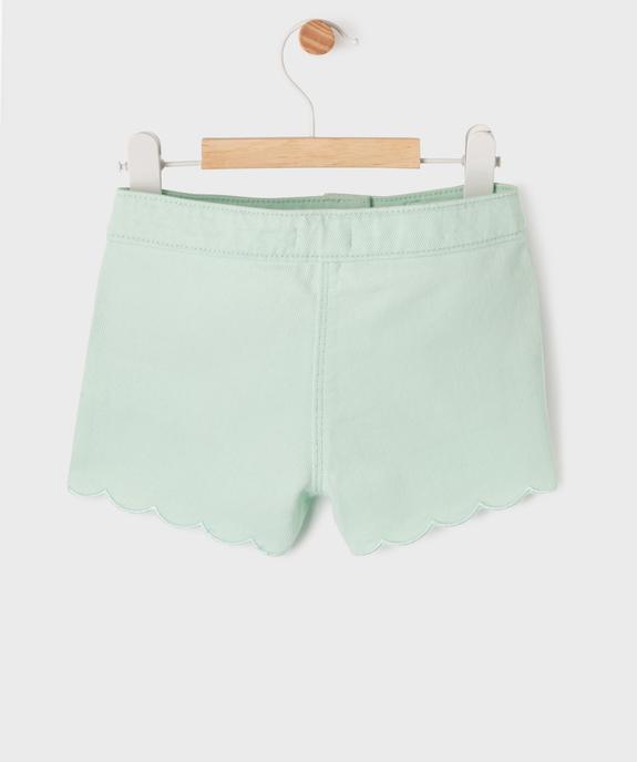 Short en twill avec finitions dentelées bébé fille vue3 - GEMO(BEBE DEBT) - GEMO