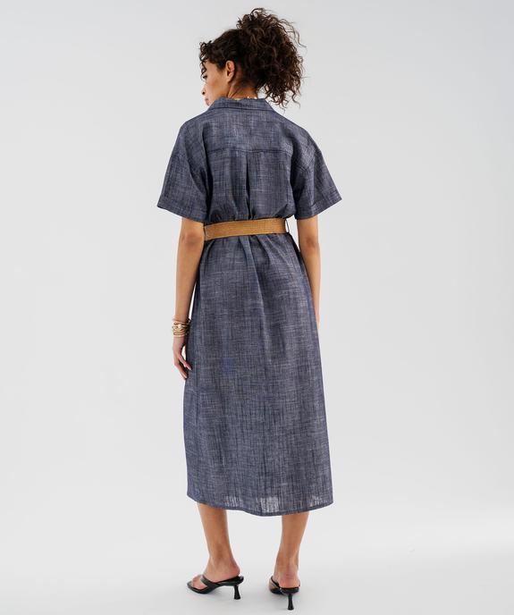 Robe longue chemise à manches courtes femme - LuluCastagnette vue4 - LULUCASTAGNETTE - GEMO