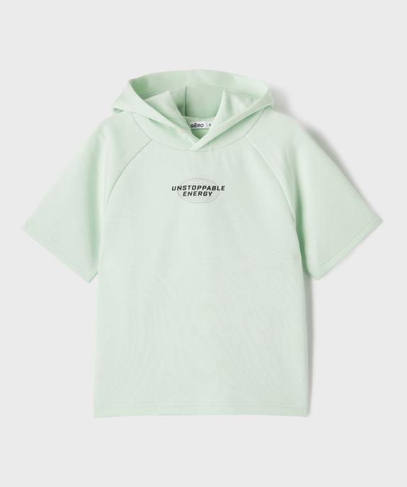 Sweat à capuche à manches courtes garçon vue3 - GEMO (ENFANT) - GEMO