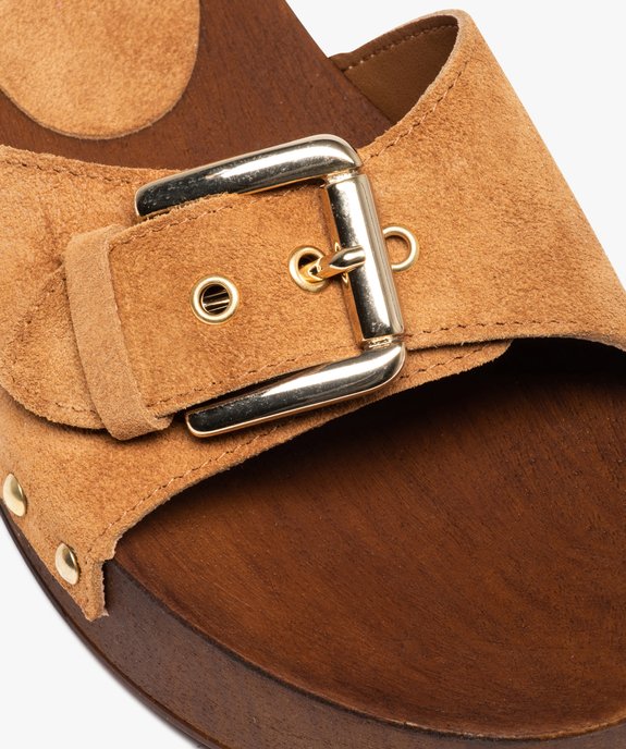 Mules femme à talon large et bride en cuir - Taneo vue6 - TANEO - GEMO
