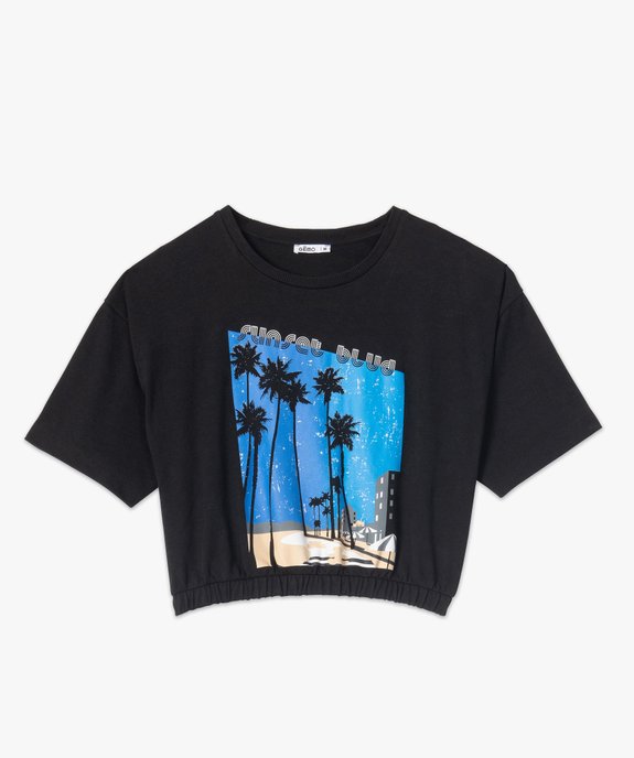 Tee-shirt femme avec bas élastiqué – LuluCastagnette  vue4 - LULUCASTAGNETTE - GEMO