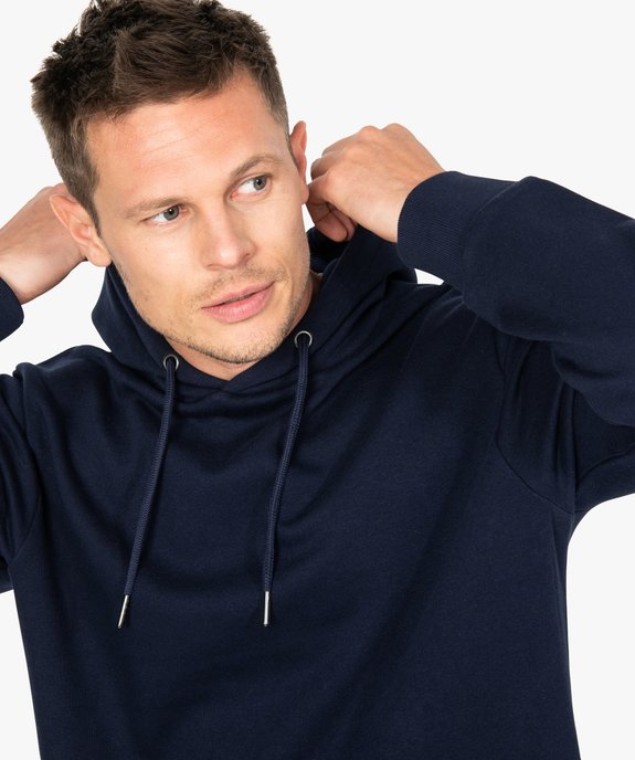 Sweat homme à capuche uni et molletonné vue5 - GEMO 4G HOMME - GEMO