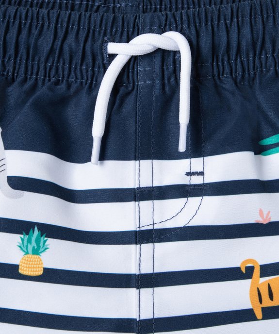Short de bain garçon à rayures et motif animaux vue2 - GEMO(BEBE DEBT) - GEMO