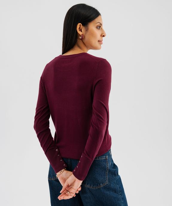 Pull col rond en maille viscose fine et souple femme vue3 - GEMO 4G FEMME - GEMO