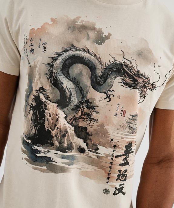 Tee-shirt manches courtes imprimé devant et dos homme - apoh London vue2 - HOKUSAI - GEMO