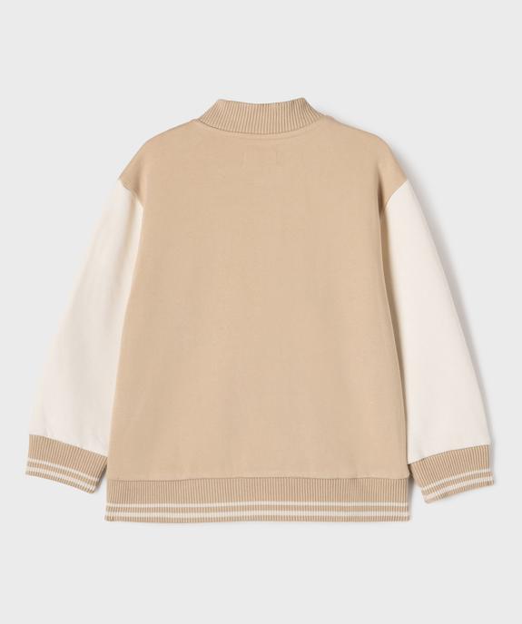 Sweat bicolore à fermeture pressions garçon vue4 - GEMO 4G GARCON - GEMO