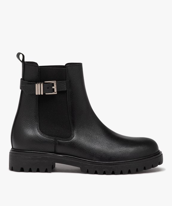 Boots femme unies style Chelsea à semelle crantée - Taneo vue1 - TANEO - GEMO