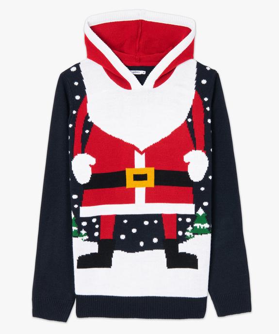 Pull de Noël homme à capuche avec Père Noël vue4 - GEMO (HOMME) - GEMO