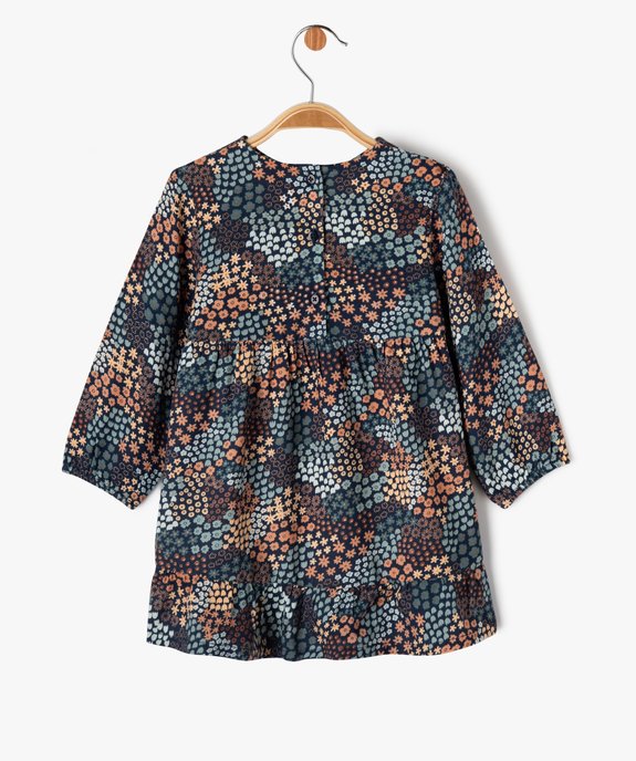 Robe à manches longues à motifs fleuris bébé fille vue3 - GEMO(BEBE DEBT) - GEMO